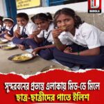 সুন্দরবনের প্রত্যন্ত এলাকায় মিড-ডে মিলে ছাত্র-ছাত্রীদের পাতে ইলিশ
